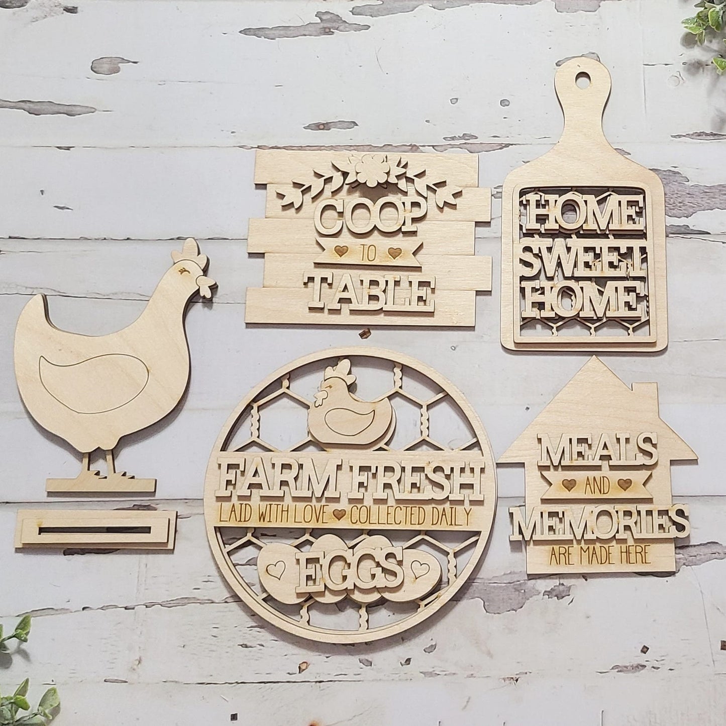 Chicken tiered tray decor, Unfinished wood blanks, DIY chicken decor, DIY tiered tray decor, Make your own tiered tray decor Chicken farmer1308279161 - LaserOnTheHill