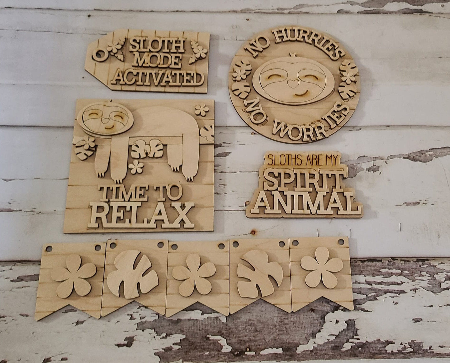 Sloth tiered tray decor diy blank, Tiered Tray Decor blank, Wood Craft Kit, Do It Yourself, DIY Craft Kit, Sloth Decor DIY1442135741 - LaserOnTheHill