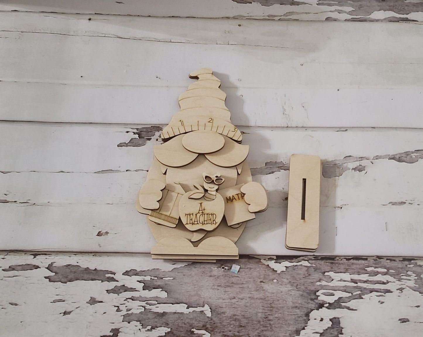 Teacher Gnome shelf sitter wood blank diy, School tiered tray blank decor, Teacher decor, Teacher gnome DIY, School Shelf Sitter1450919010 - LaserOnTheHill