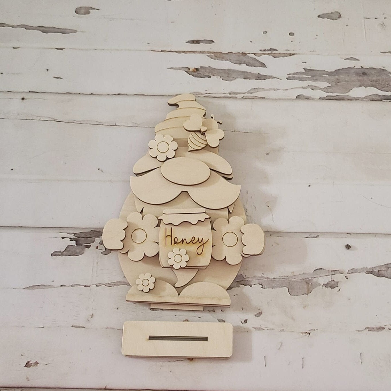 Honey Bee Gnome shelf sitter wood blank diy, Bee tiered tray blank decor, Summer decor, Sumer gnome DIY, Bee Shelf Sitter1497593774 - LaserOnTheHill