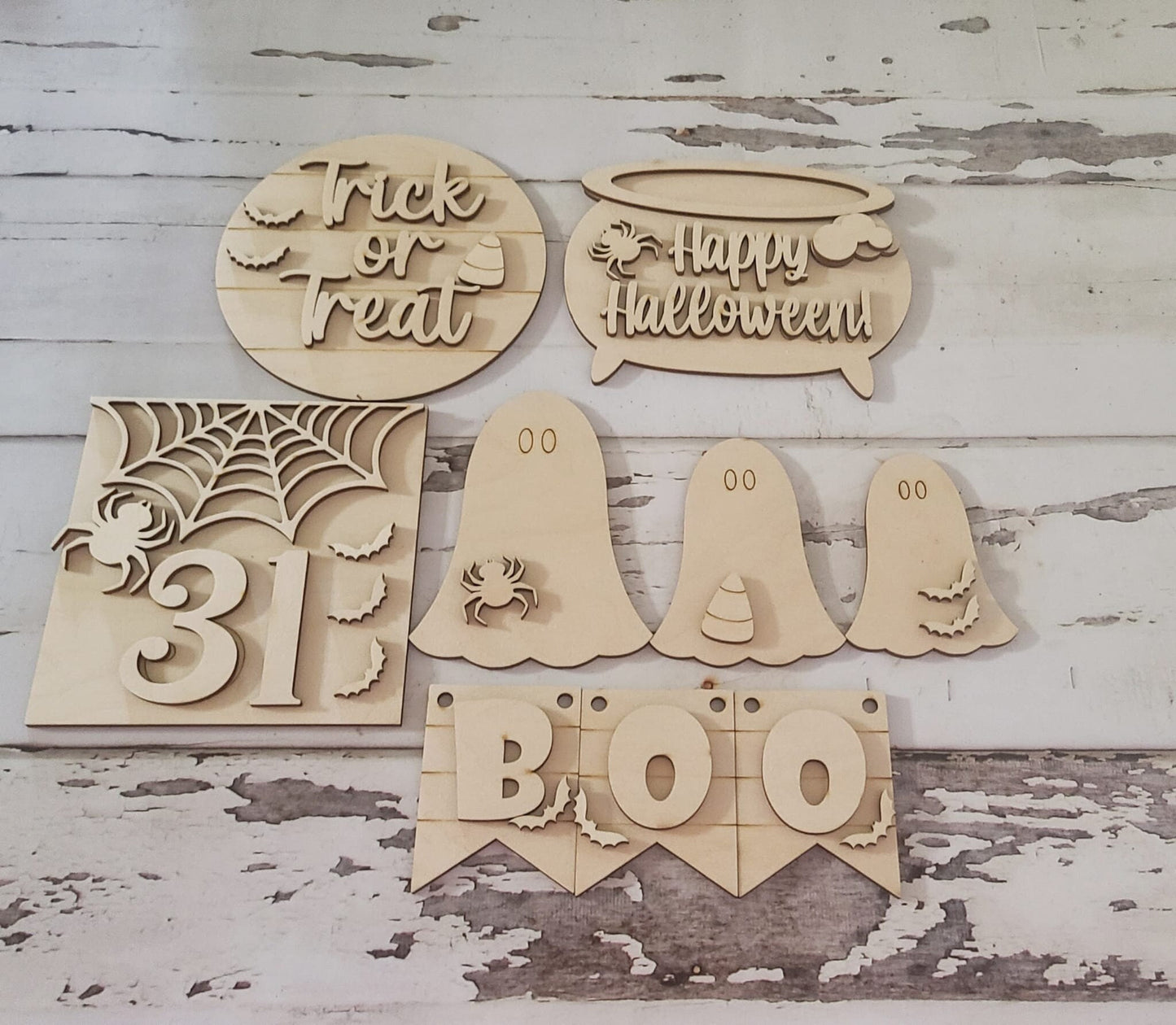 Halloween tiered tray decor bundle, Halloween tiered tray blanks, Fall decor blanks, Halloween DIY decor1512434135 - LaserOnTheHill