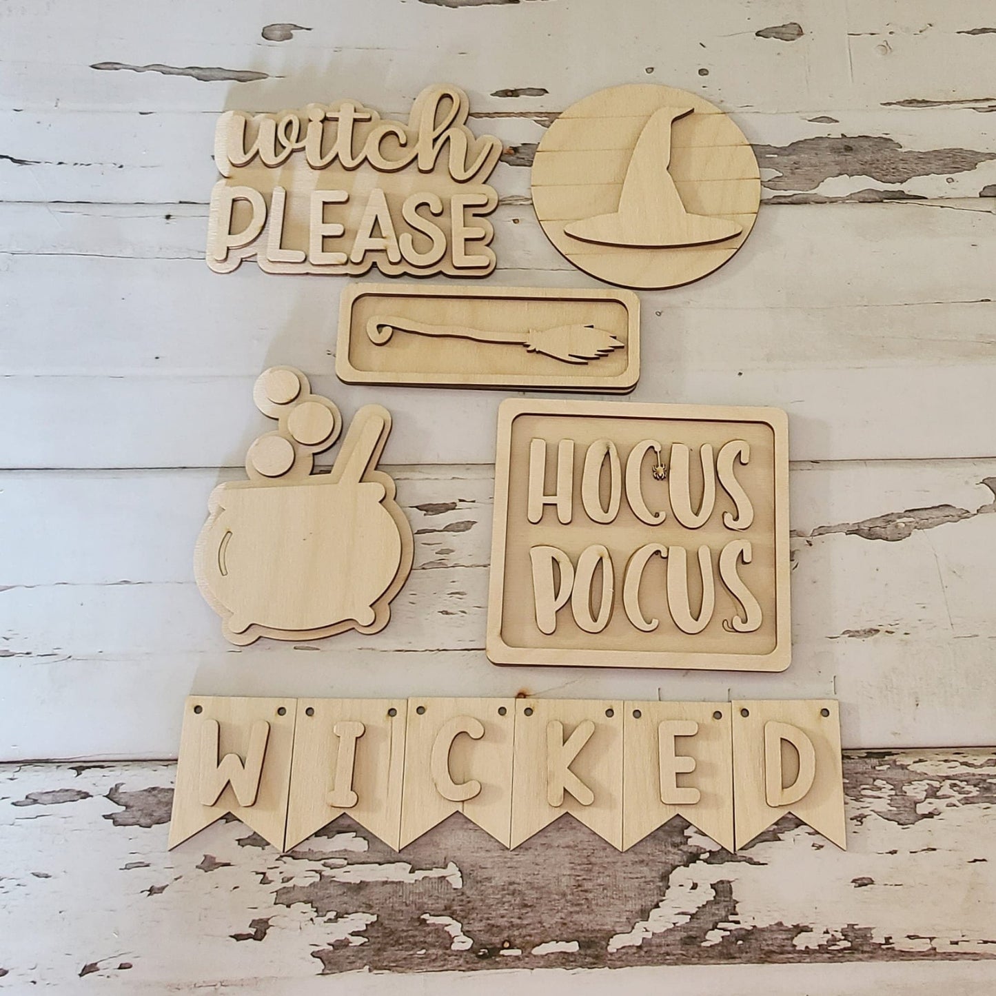 Halloween tiered tray decor bundle, Halloween tiered tray blanks, Fall decor blanks, Halloween DIY decor1568115899 - LaserOnTheHill