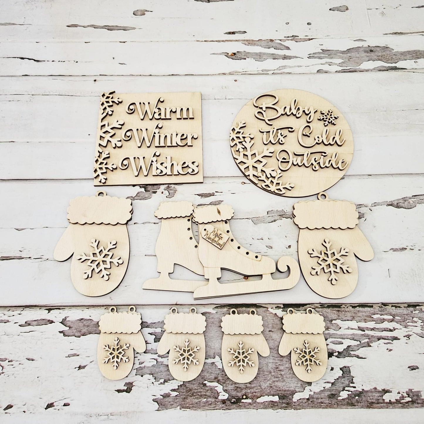 Winter tiered tray decor, Unfinished wood blanks, DIY Winter decor, DIY tiered tray decor, Make your own tiered tray decor1608198827 - LaserOnTheHill