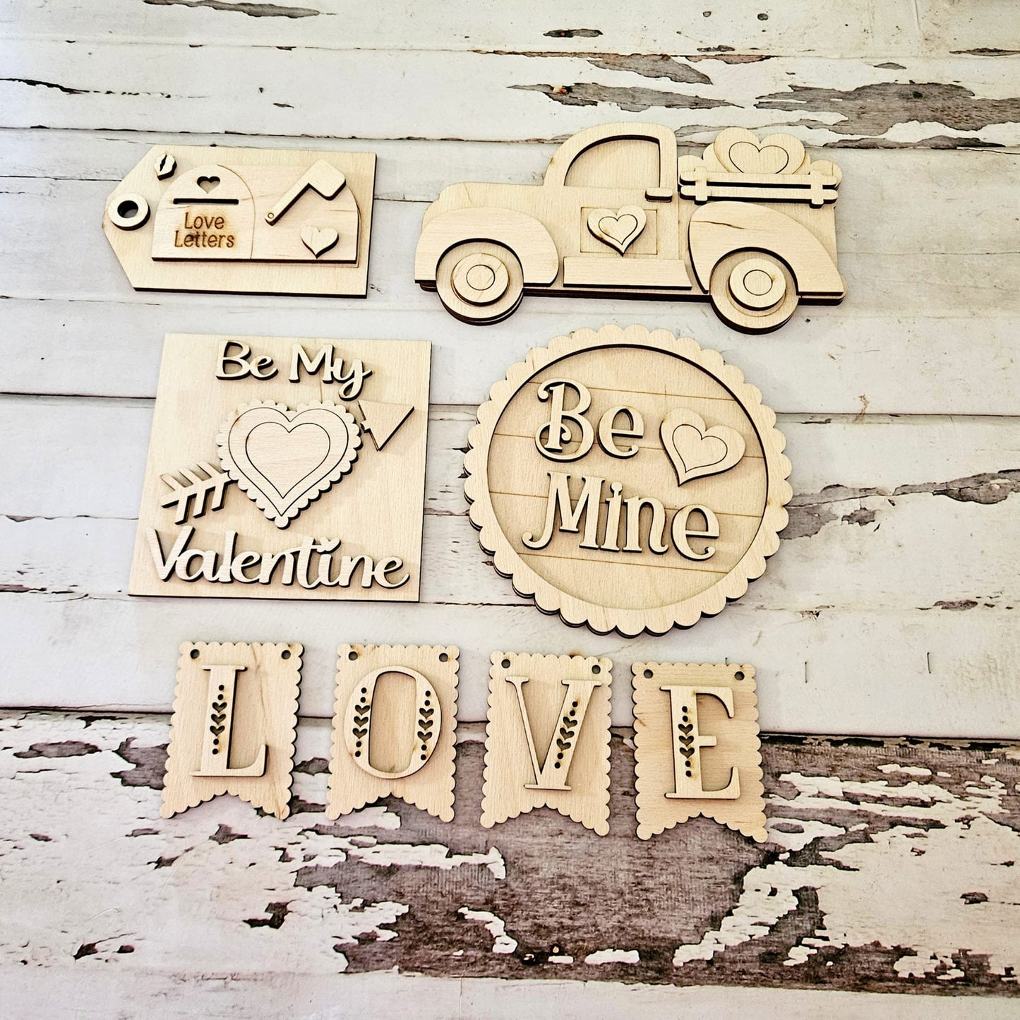 Valentine's day tiered tray decor diy blank, Tiered Tray Decor blank, Wood Craft Kit, Do It Yourself, DIY Craft Kit, 3D Decor,1616818970 - LaserOnTheHill