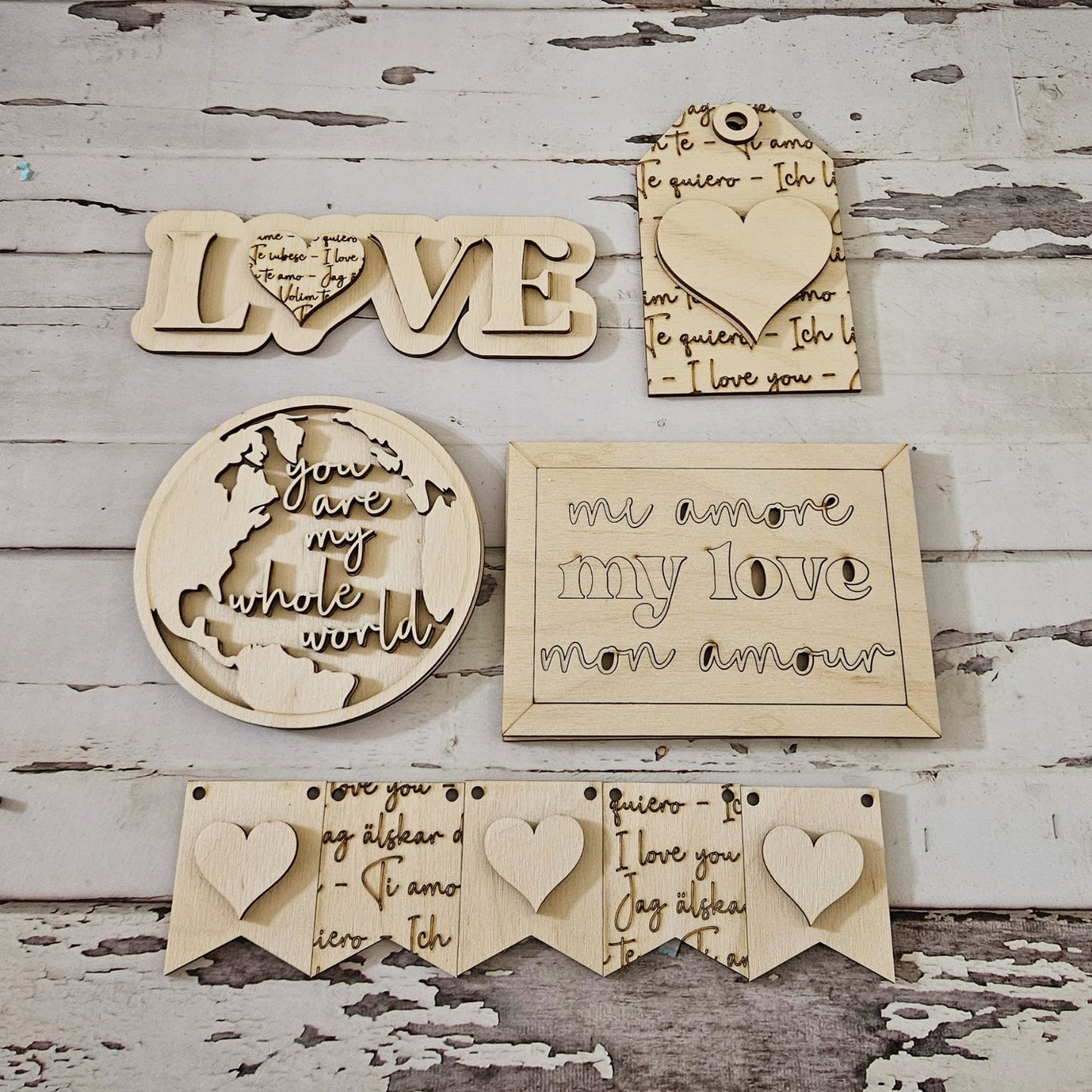 Valentine's day tiered tray decor diy blank, Tiered Tray Decor blank, Wood Craft Kit, Do It Yourself, DIY Craft Kit, 3D Decor,1632947779 - LaserOnTheHill