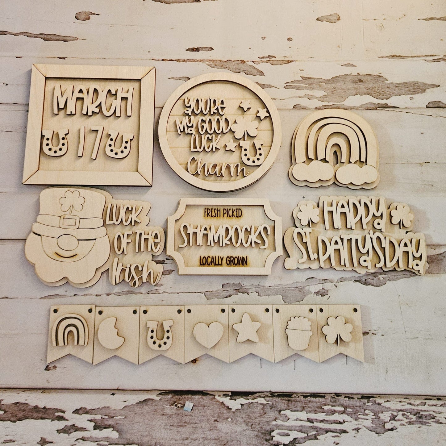 St Patrick's day tiered tray decor diy blank, Tiered Tray Decor blank, Wood Craft Kit, Do It Yourself, DIY Craft Kit, leprechaun Decor DIY1665397466 - LaserOnTheHill