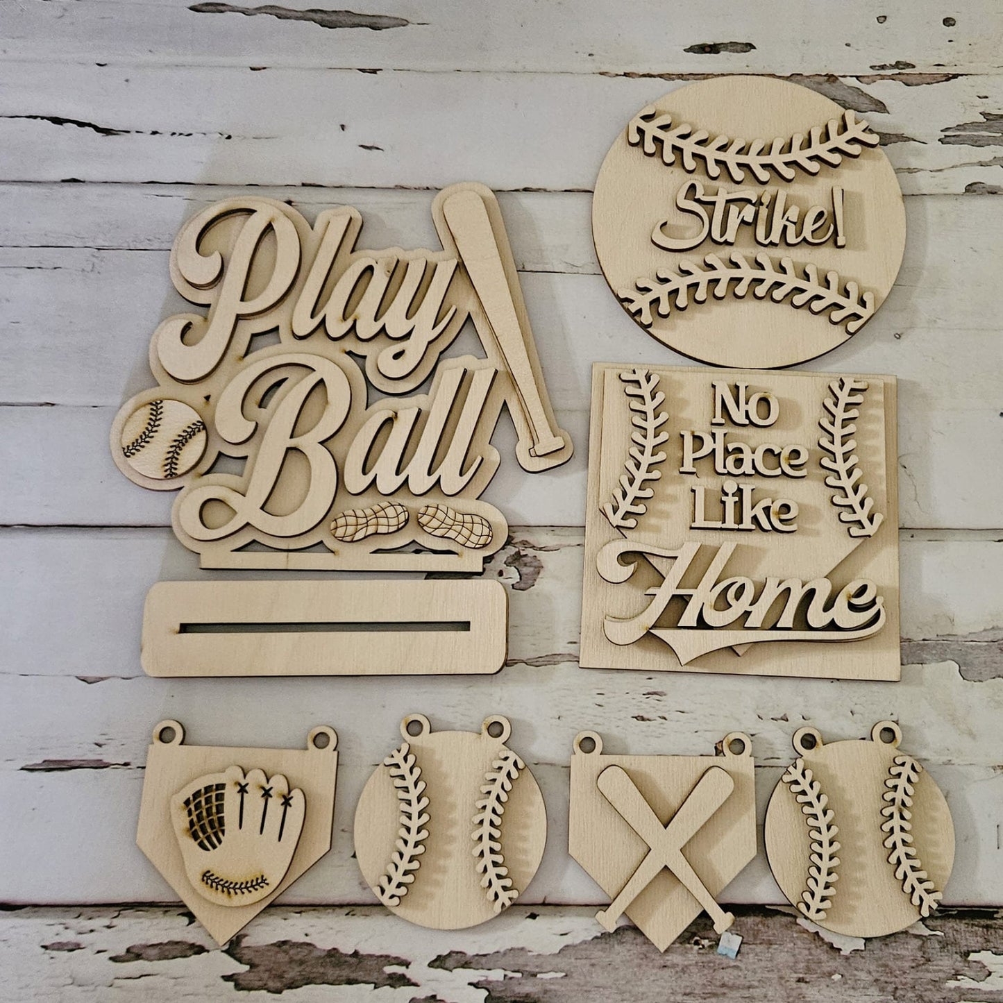 Baseball Tiered Tray Bundle DIY, Tiered Tray Decor blank, Wood Craft Kit, Do It Yourself, DIY Craft Kit, 3D Decor, Baseball Decor DIY1674200766 - LaserOnTheHill