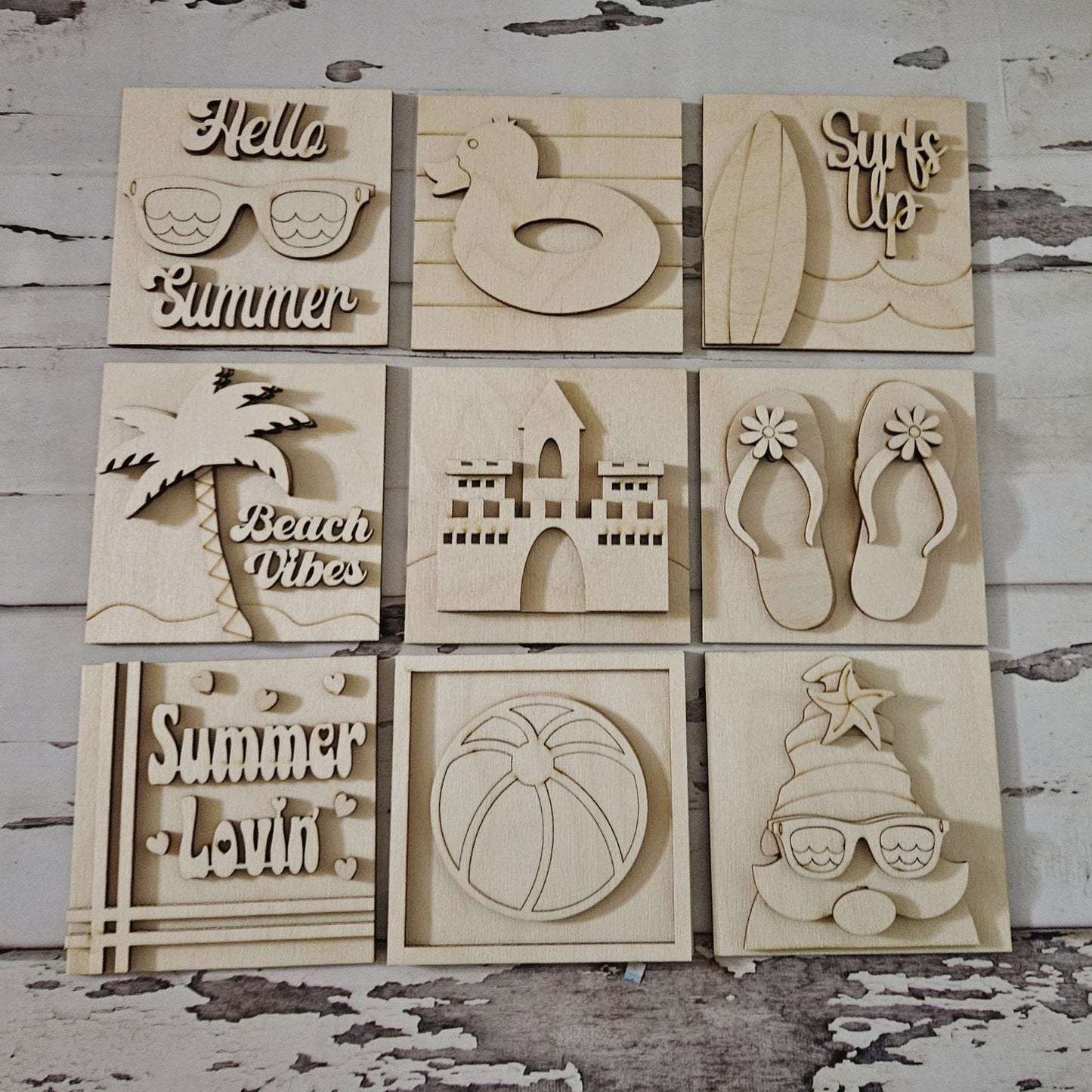 Summer interchangeable signs - Diy summer home decor - diy beach tiered tray decor - Make your own summer decor -diy Wood blank1675035616 - LaserOnTheHill