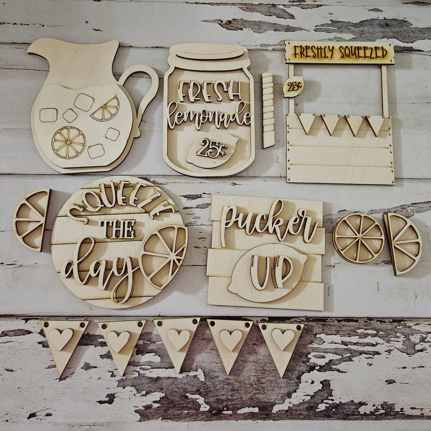 Lemonade summer tiered tray blank, Lemon tiered tray diy blank, Tiered Tray Decor blank, Wood Craft Kit, Do It Yourself, DIY Craft Kit1690779639 - LaserOnTheHill