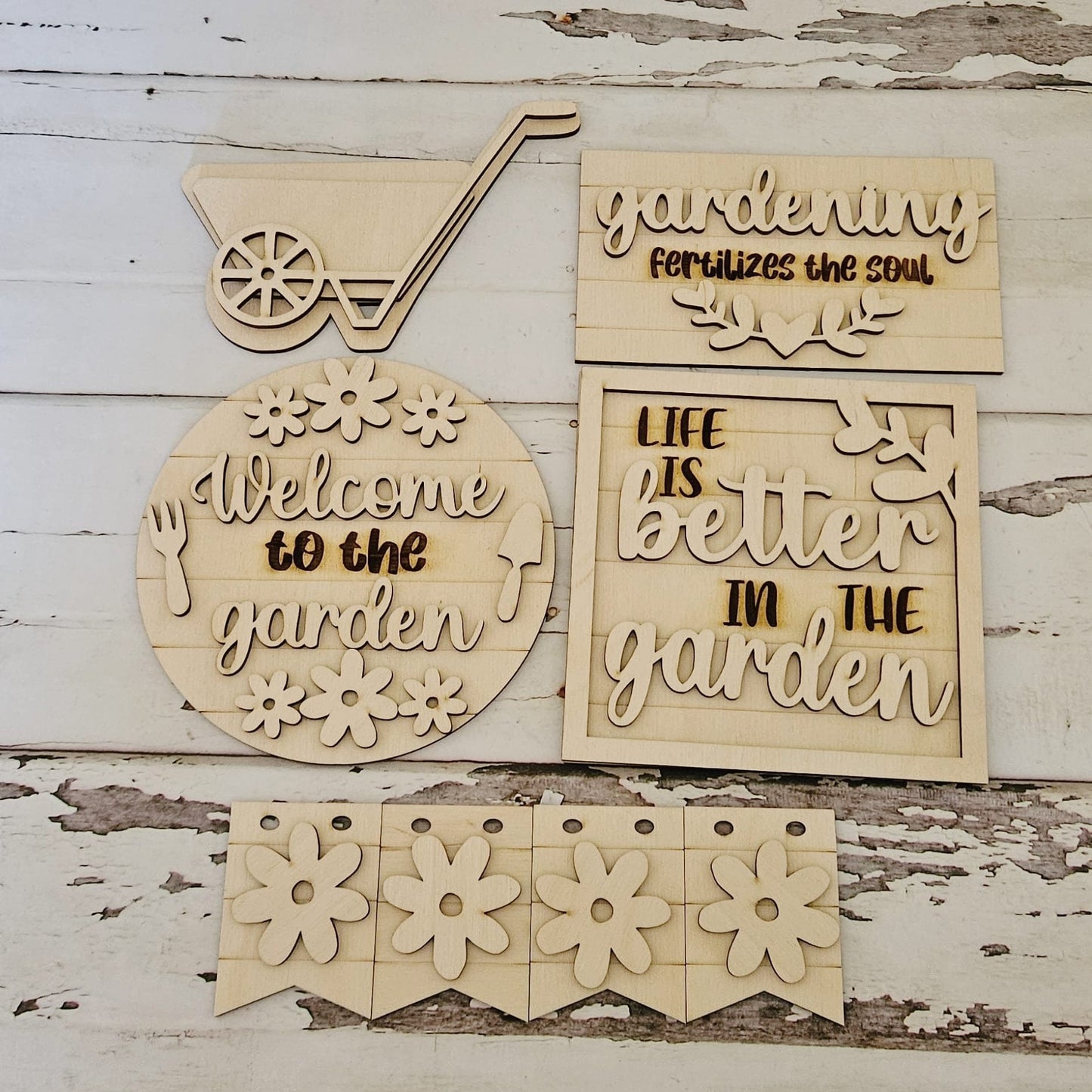 Gardening tiered tray wood blank - Summer wood blanks - Blank tiered tray decor - diy home decor - Summer home decor blanks1705195367 - LaserOnTheHill
