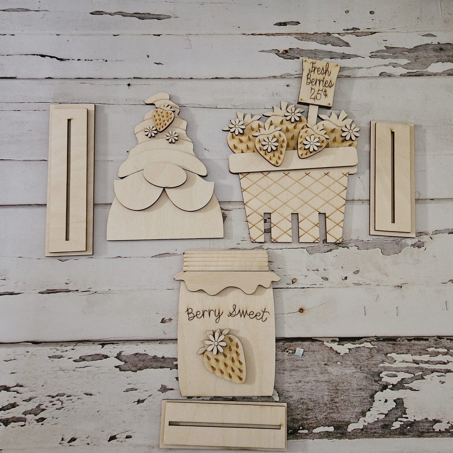 Summer Strawberry Gnome shelf sitter wood blank diy, Summer tiered tray blank decor, Summer decor, Sumer gnome DIY, Strawberry Shelf Sitter1703568222 - LaserOnTheHill