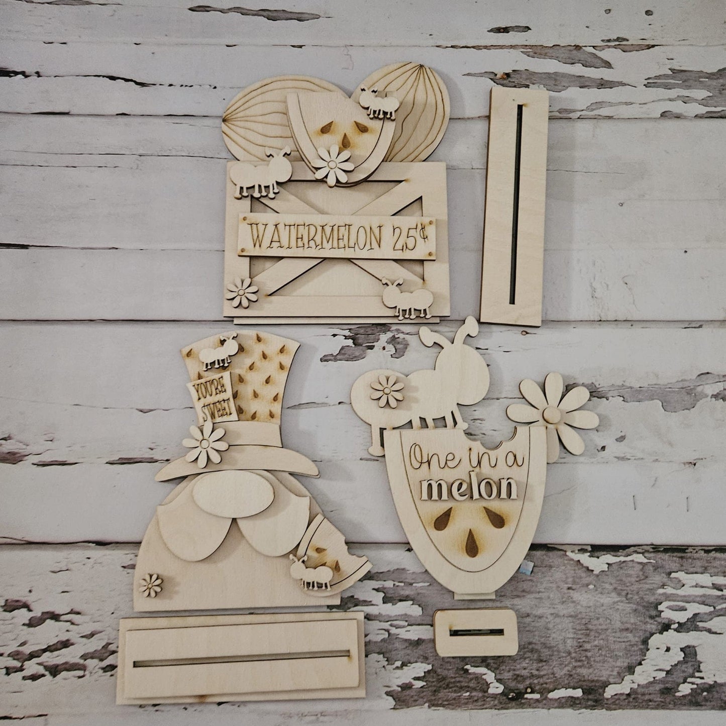 Summer watermelon Gnome shelf sitter wood blank diy, Summer tiered tray blank decor, Summer decor, Sumer gnome DIY, Watermelon Shelf Sitter1703573084 - LaserOnTheHill