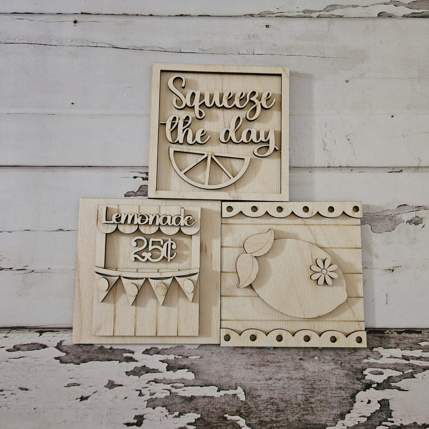 Lemonade summer tiered tray blank, Lemon tiered tray diy blank, Tiered Tray Decor blank, Wood Craft Kit, Do It Yourself, DIY Craft Kit1717810869 - LaserOnTheHill