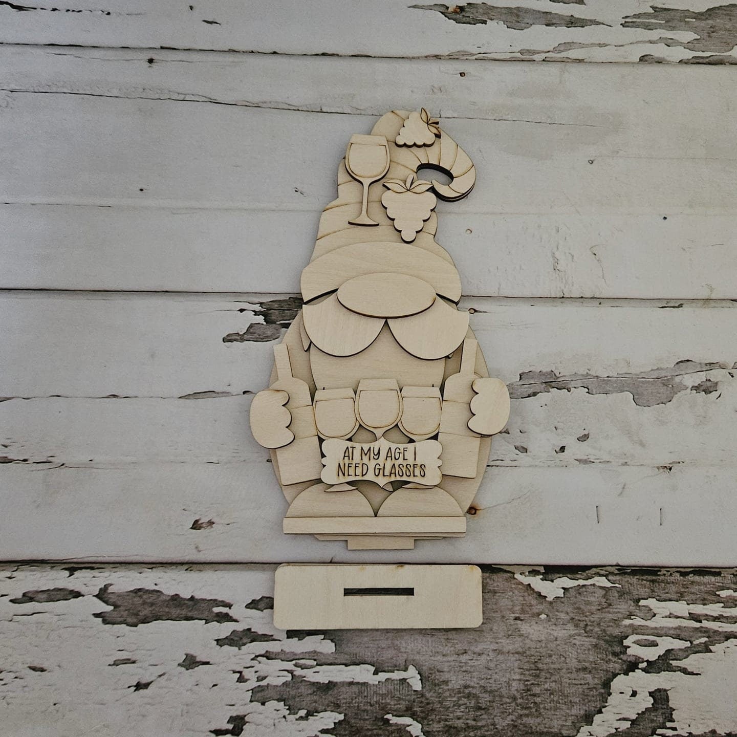 Wine gnome shelf sitter diy - Diy wood blank - DIY wine home decor - Gnome wood blanks - Wine wood blanks - Make your own gnome - Wine1717703094 - LaserOnTheHill