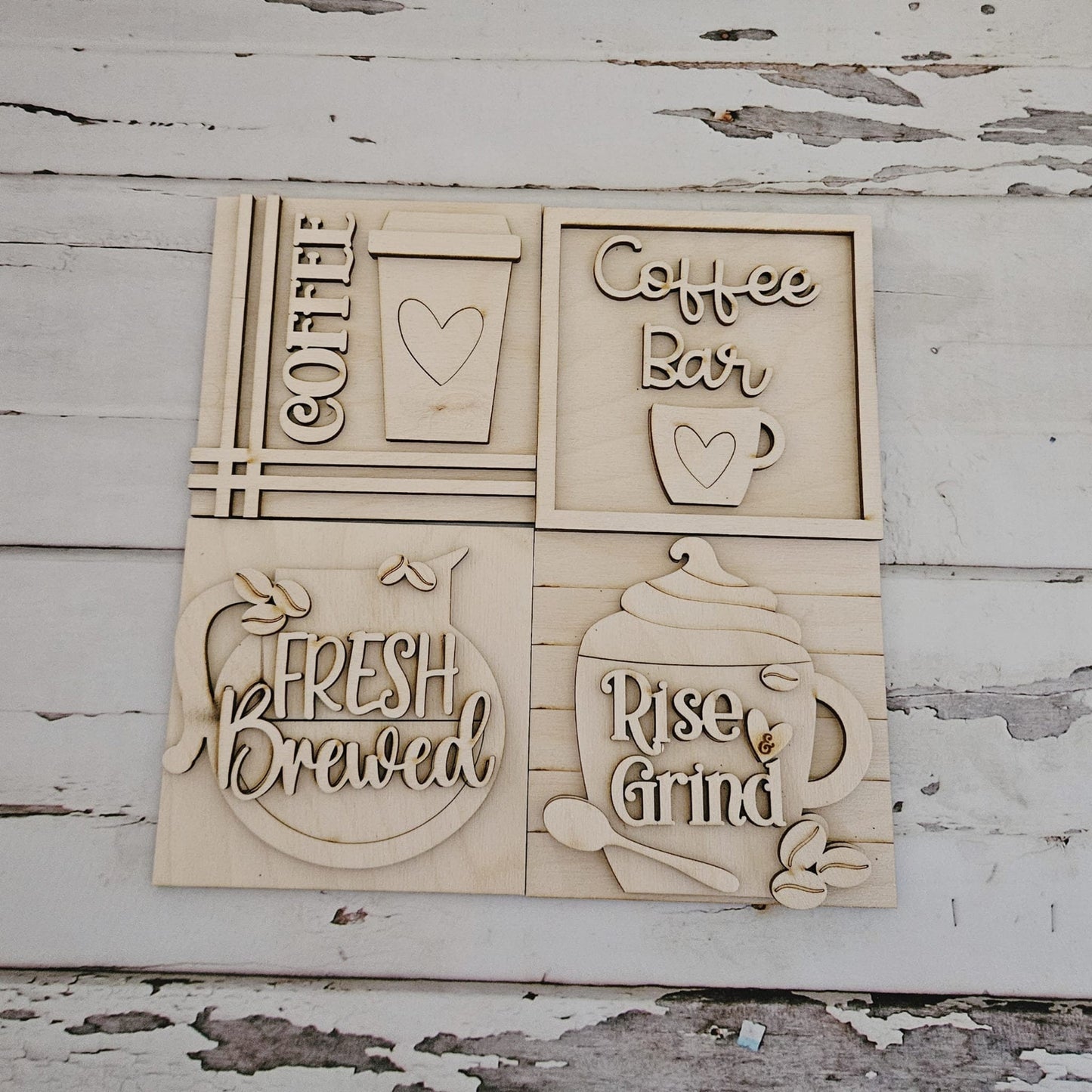 Coffee Tiered Tray Bundle DIY, Tiered Tray Decor blank, Wood Craft Kit, Do It Yourself, DIY Craft Kit, 3D Decor, Coffee Decor DIY1719055270 - LaserOnTheHill