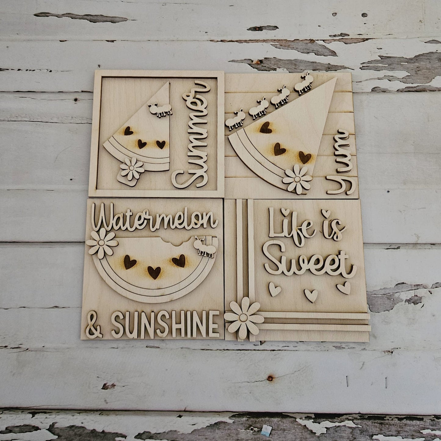 Summer watermelon tiered tray blank, Summer tiered tray, Watermelon wood blank, DIY decor, summer home decor diy, Do it yourself home decor1733547183 - LaserOnTheHill