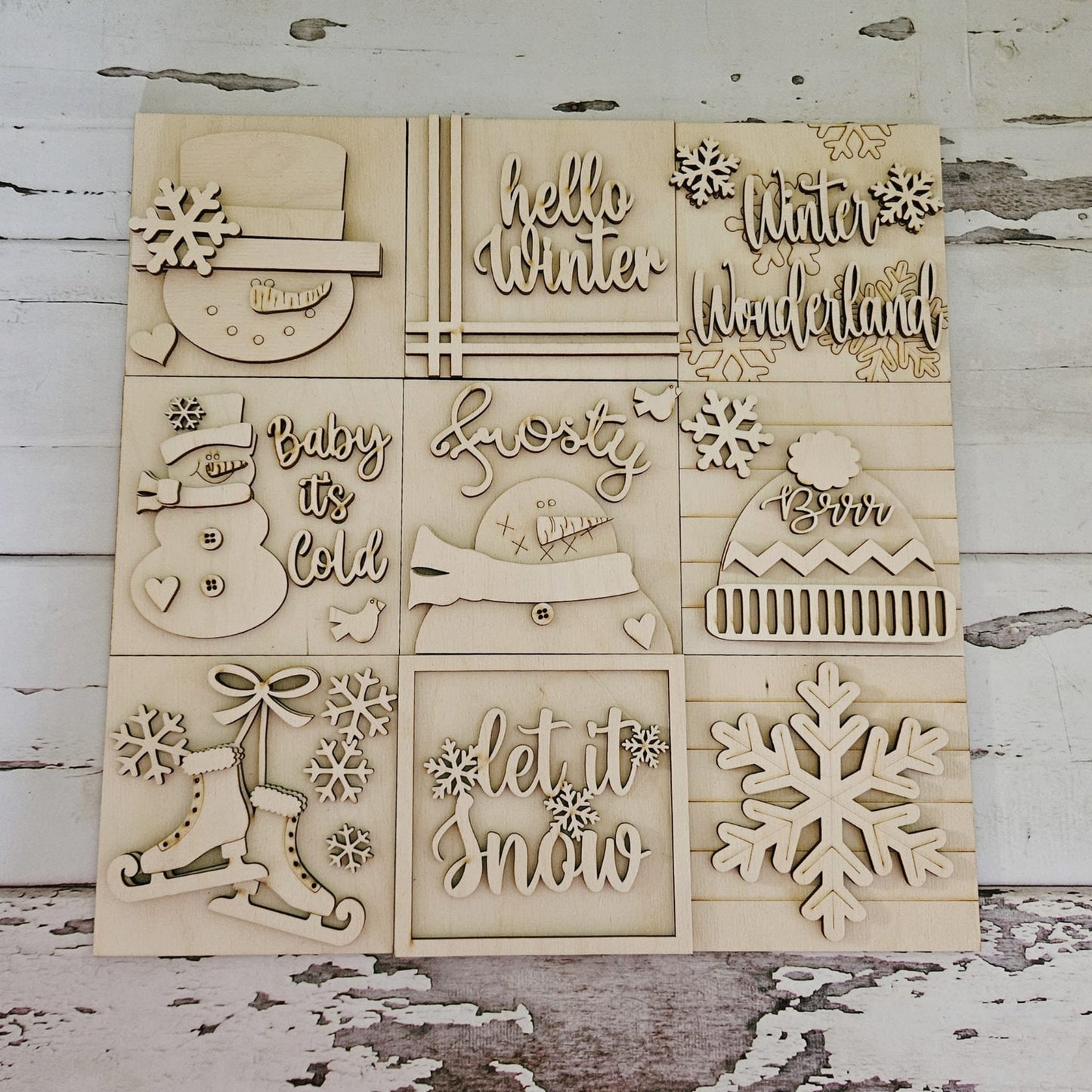 Winter tiered tray decor, Unfinished wood blanks, DIY Winter decor, DIY tiered tray decor, Make your own tiered tray decor1761991915 - LaserOnTheHill