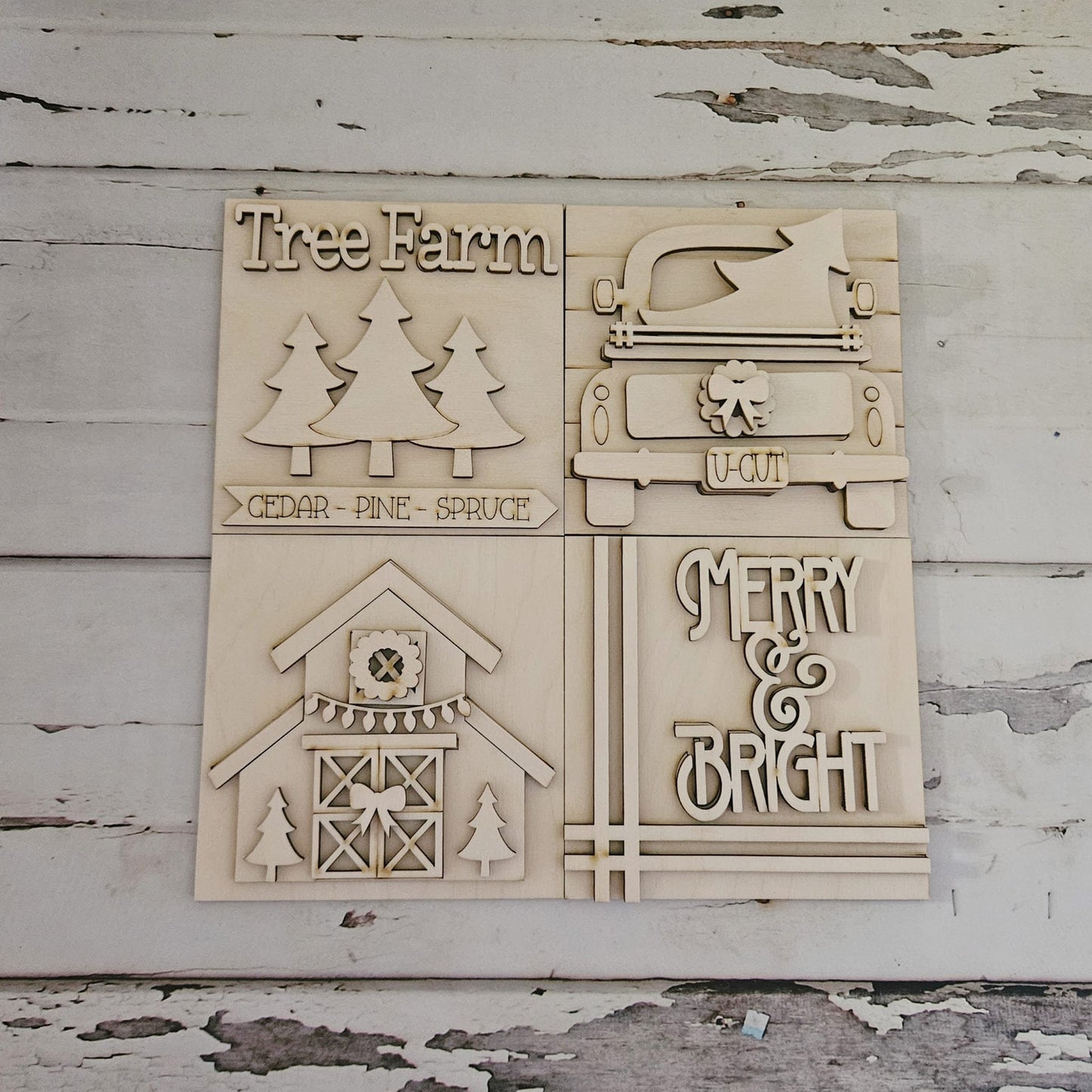 Christmas tiered tray decor diy blank, Tiered Tray Decor blank, Wood Craft Kit, Do It Yourself, DIY Craft Kit, 3D Decor, Christmas Decor DIY1757620174 - LaserOnTheHill