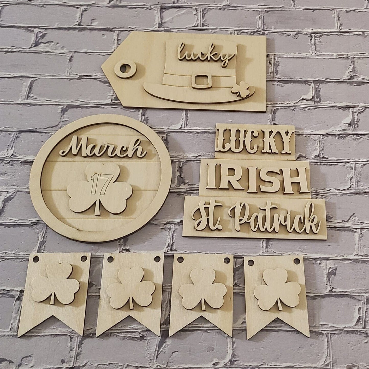 St Patrick's day tiered tray decor diy blank, Tiered Tray Decor blank, Wood Craft Kit, Do It Yourself, DIY Craft Kit, leprechaun Decor DIY1369206164 - LaserOnTheHill