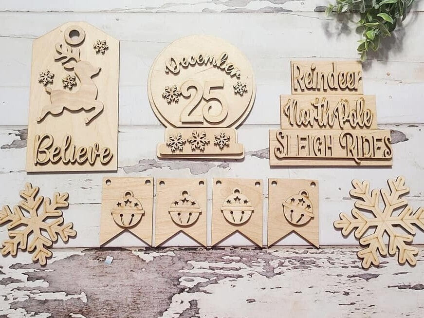 Christmas tiered tray decor diy blank, Tiered Tray Decor blank, Wood Craft Kit, Do It Yourself, DIY Craft Kit, 3D Decor, Christmas Decor DIY1267998802 - LaserOnTheHill