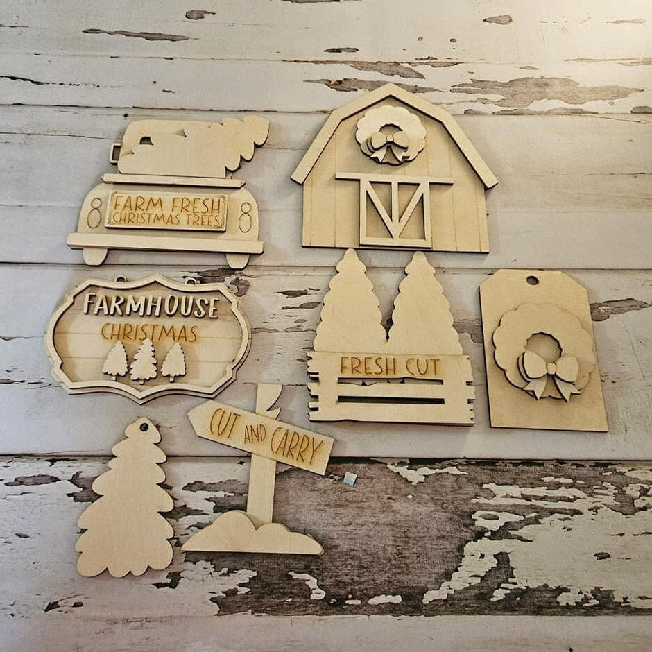 Christmas tiered tray decor diy blank, Tiered Tray Decor blank, Wood Craft Kit, Do It Yourself, DIY Craft Kit, 3D Decor, Christmas Decor DIY1606764251 - LaserOnTheHill