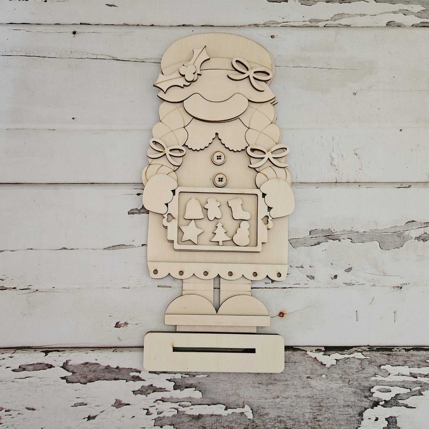 Christmas Gnome shelf sitter wood blank diy, Christmas tiered tray blank decor, Christmas decor, Christmas gnome DIY, holiday Shelf Sitter1794612301 - LaserOnTheHill