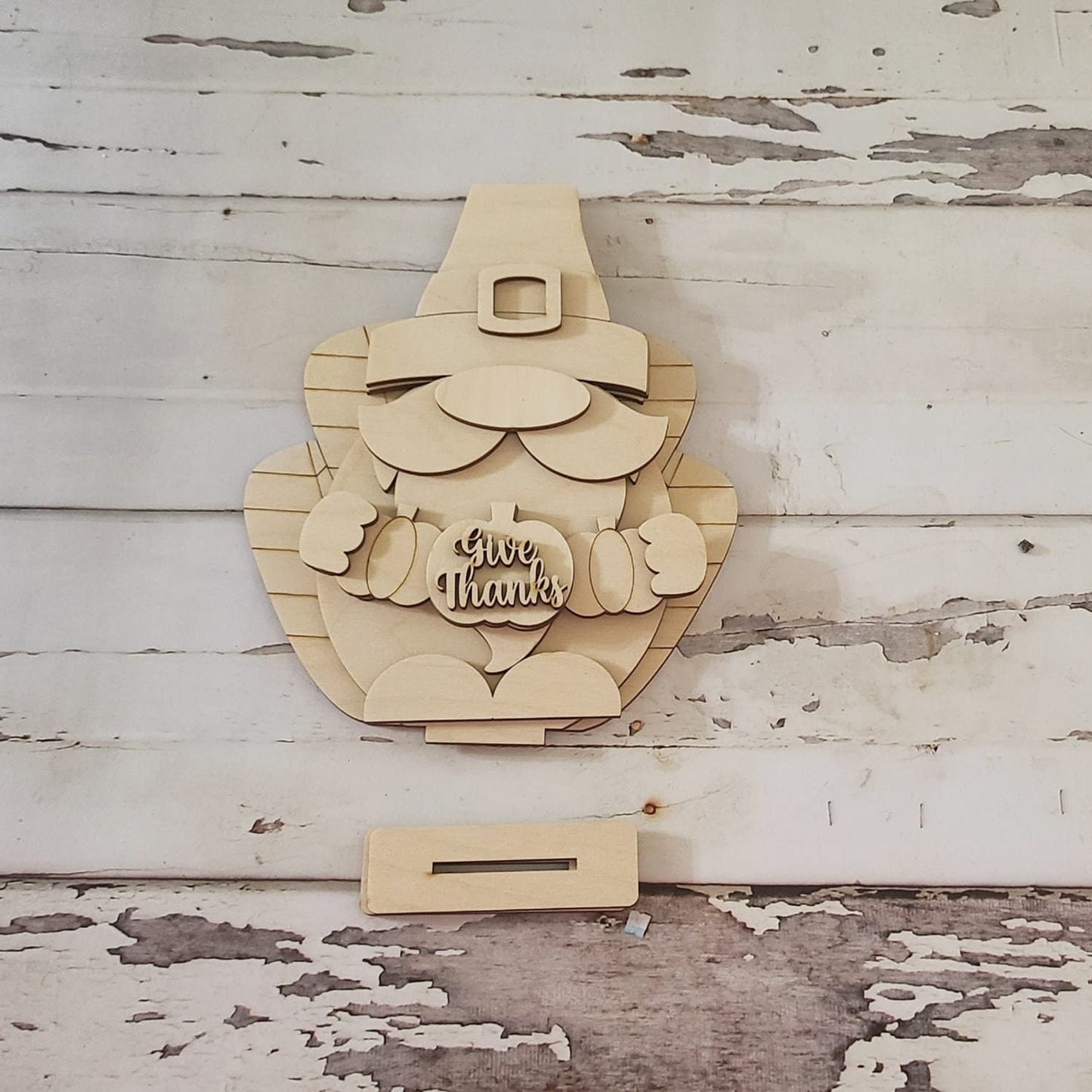 Thanksgiving Gnome shelf sitter wood blank diy, Fall tiered tray blank decor, Fall decor, Fall gnome DIY, Fall Shelf Sitter, Turkey1517575345 - LaserOnTheHill
