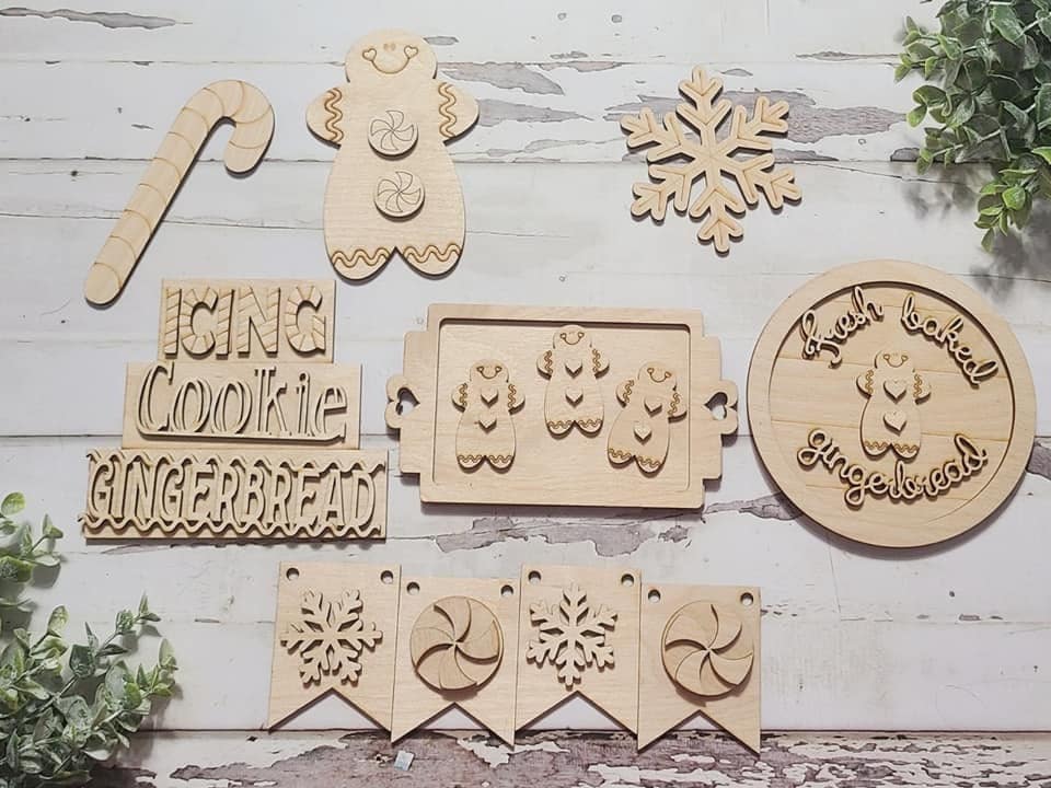 Christmas tiered tray decor diy blank, Tiered Tray Decor blank, Wood Craft Kit, Do It Yourself, DIY Craft Kit, 3D Decor, Christmas Decor DIY1282021369 - LaserOnTheHill