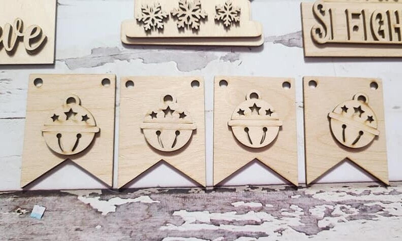 Christmas Tiered Tray Decor DIY Kit, Wood Craft Bundle