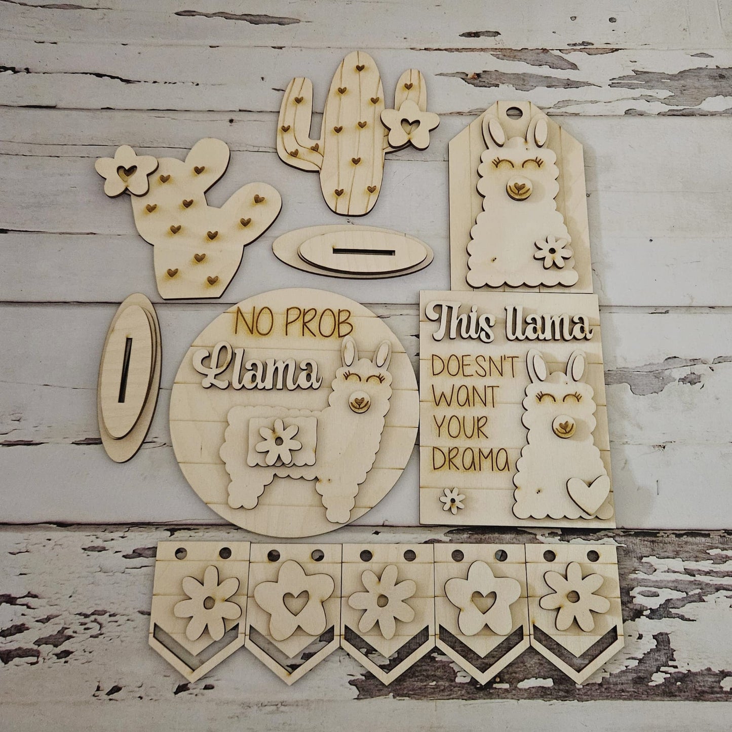 Llama tiered tray DIY wood blanks - Llama wood blanks - Llama diy craft - DIY craft - DIY llama kit - diy llama home decor - diy tiered tray1797839613 - LaserOnTheHill