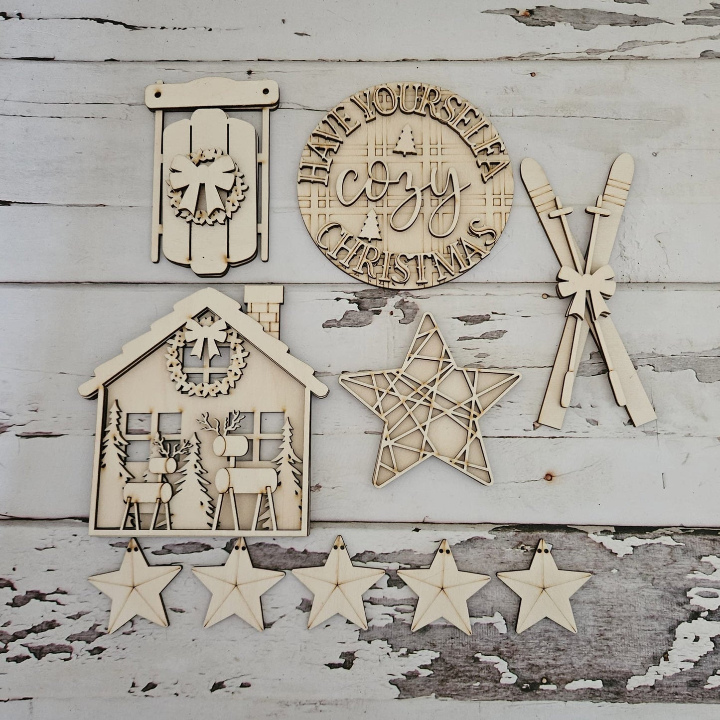 Christmas tiered tray decor diy blank, Tiered Tray Decor blank, Wood Craft Kit, Do It Yourself, DIY Craft Kit, 3D Decor, Christmas Decor DIY1794617917 - LaserOnTheHill