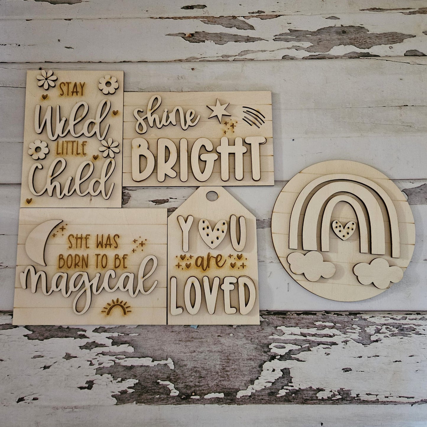 Girl's tiered tray DIY wood blanks - girl wood blanks - girl's diy craft - DIY craft - DIY kids kit - diy girl'shome decor - diy tiered tray1783646160 - LaserOnTheHill