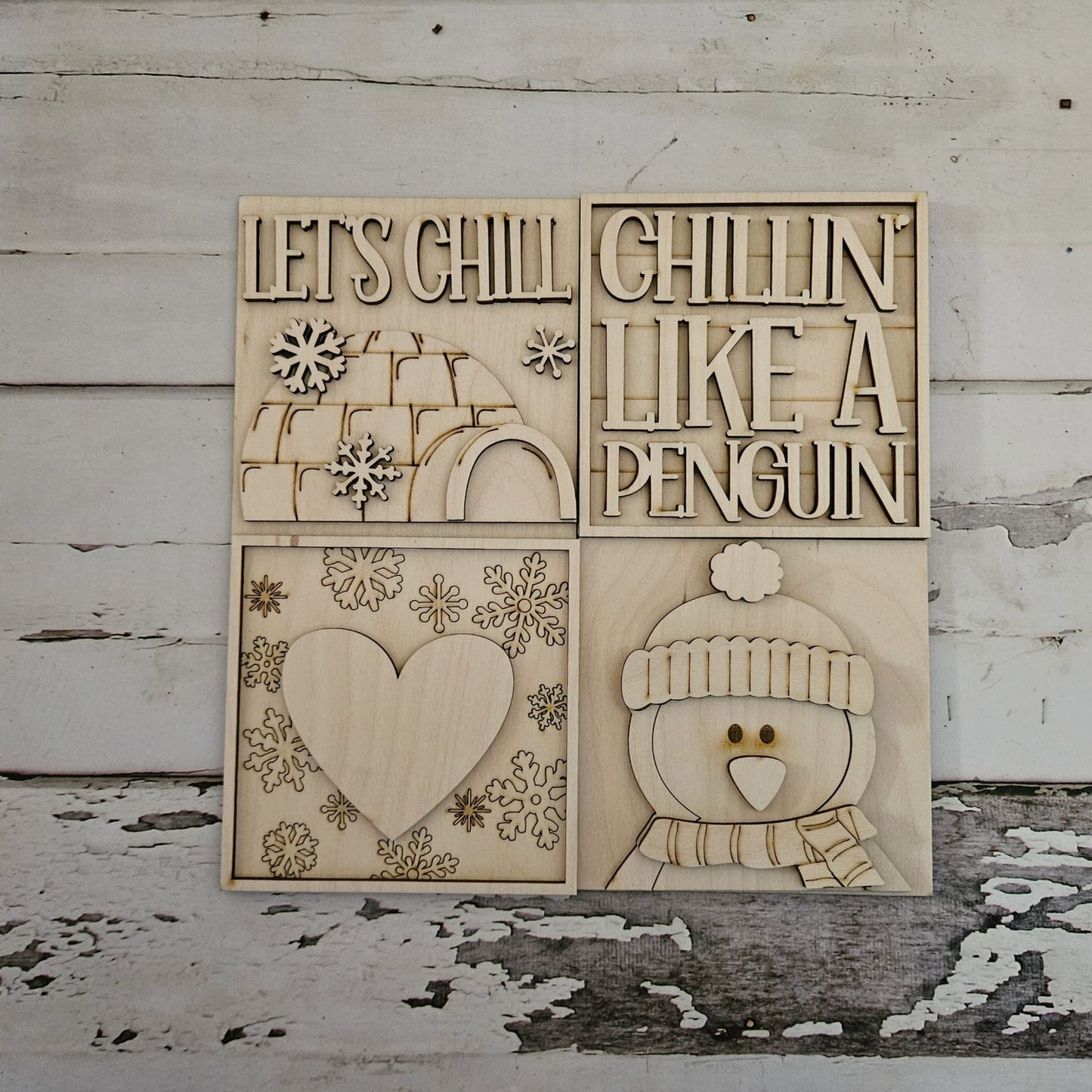 Penguin interchangeable signs - Winter interchangeable signs - DIY winter penguin home decor - DIY interchangeable signs - Wood blanks1784054268 - LaserOnTheHill