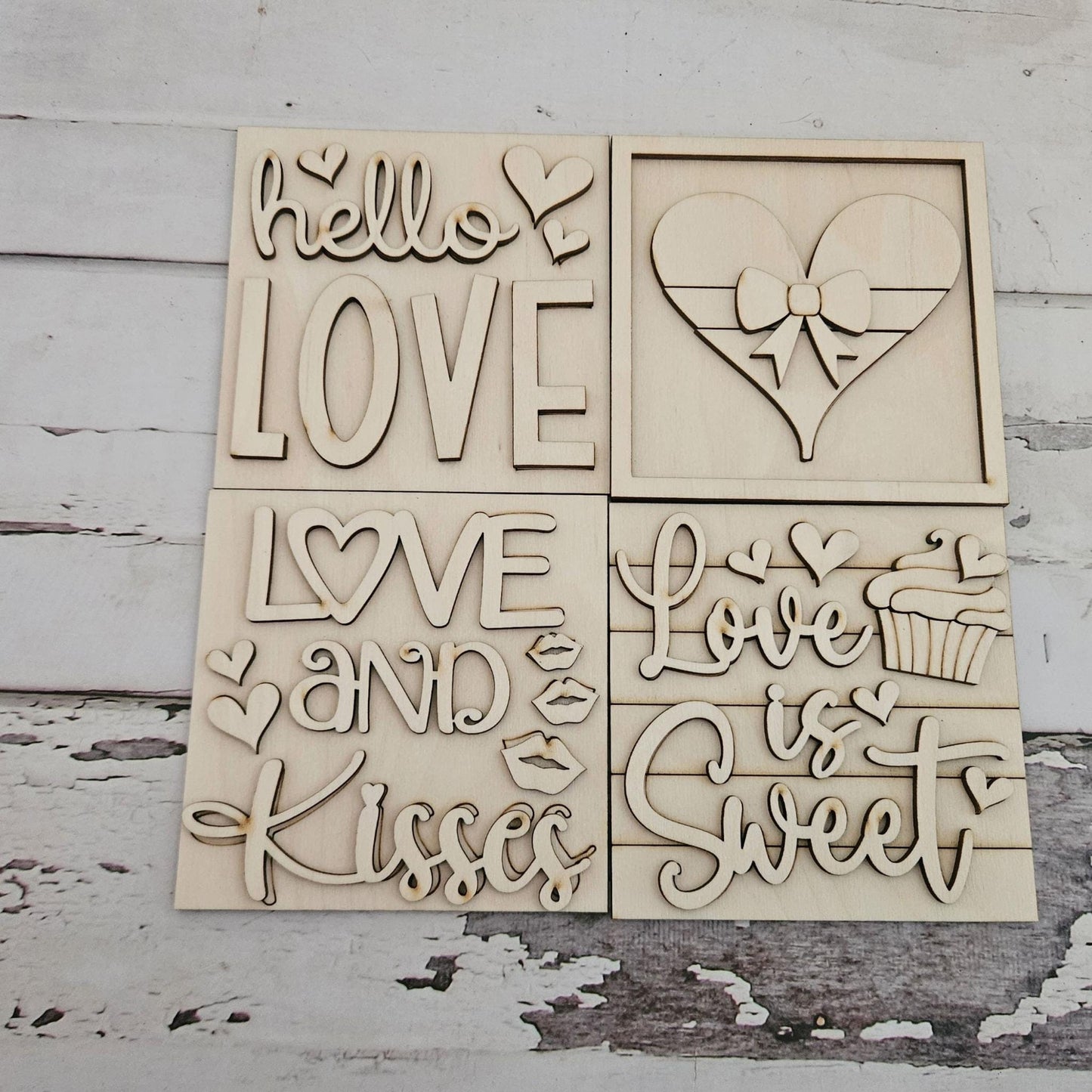 Valentine's day DIY interchangeable signs - Valentine's make your own tiered tray decor - Winter DIY kit - Valentine's Day decor diy