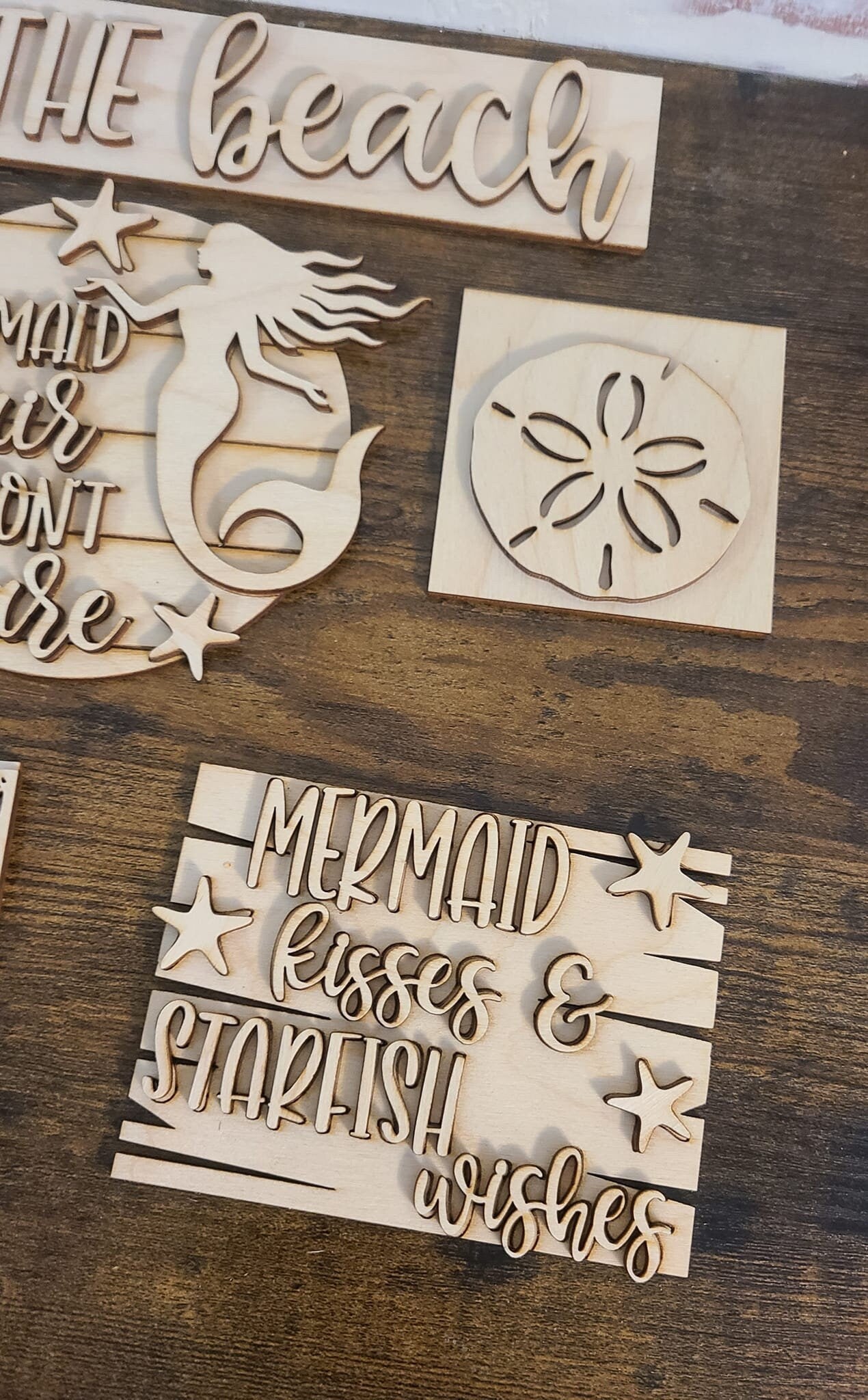 Mermaid Tiered Tray Signs, Summer Coastal Decor (DIY)