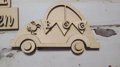 DIY Halloween Tiered Tray Blank - Trick or Treat Ghost, Halloween Car, EEK Spooky Halloween Sign, and Banner - LaserOnTheHill