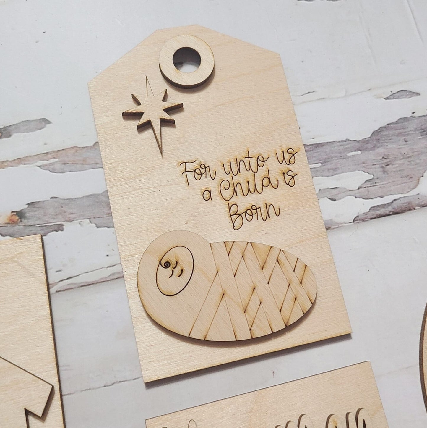 Christmas Tiered Tray Decor, DIY Wood Craft Kit, Nativity Scene