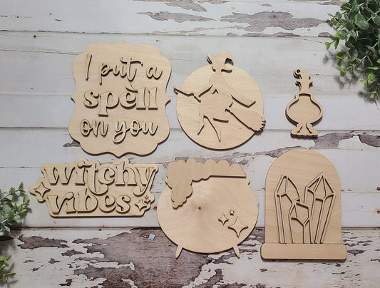 Halloween Tiered Tray Blanks, Witch Decor, DIY Fall Decor