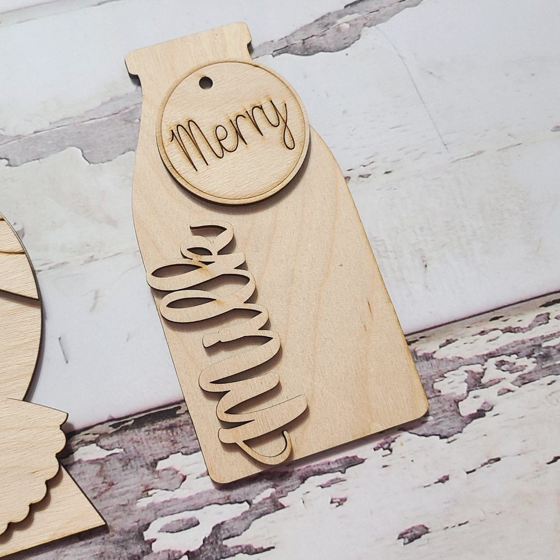DIY Christmas Tiered Tray Decor Blanks, Wood Craft Kit