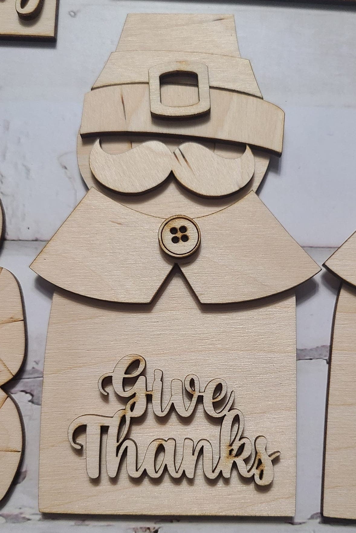 Unfinished Wood Thanksgiving Tiered Tray Decor DIY Kit