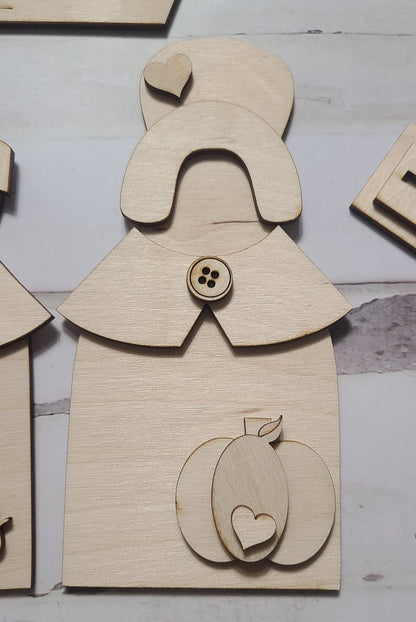 Unfinished Wood Thanksgiving Tiered Tray Decor DIY Kit