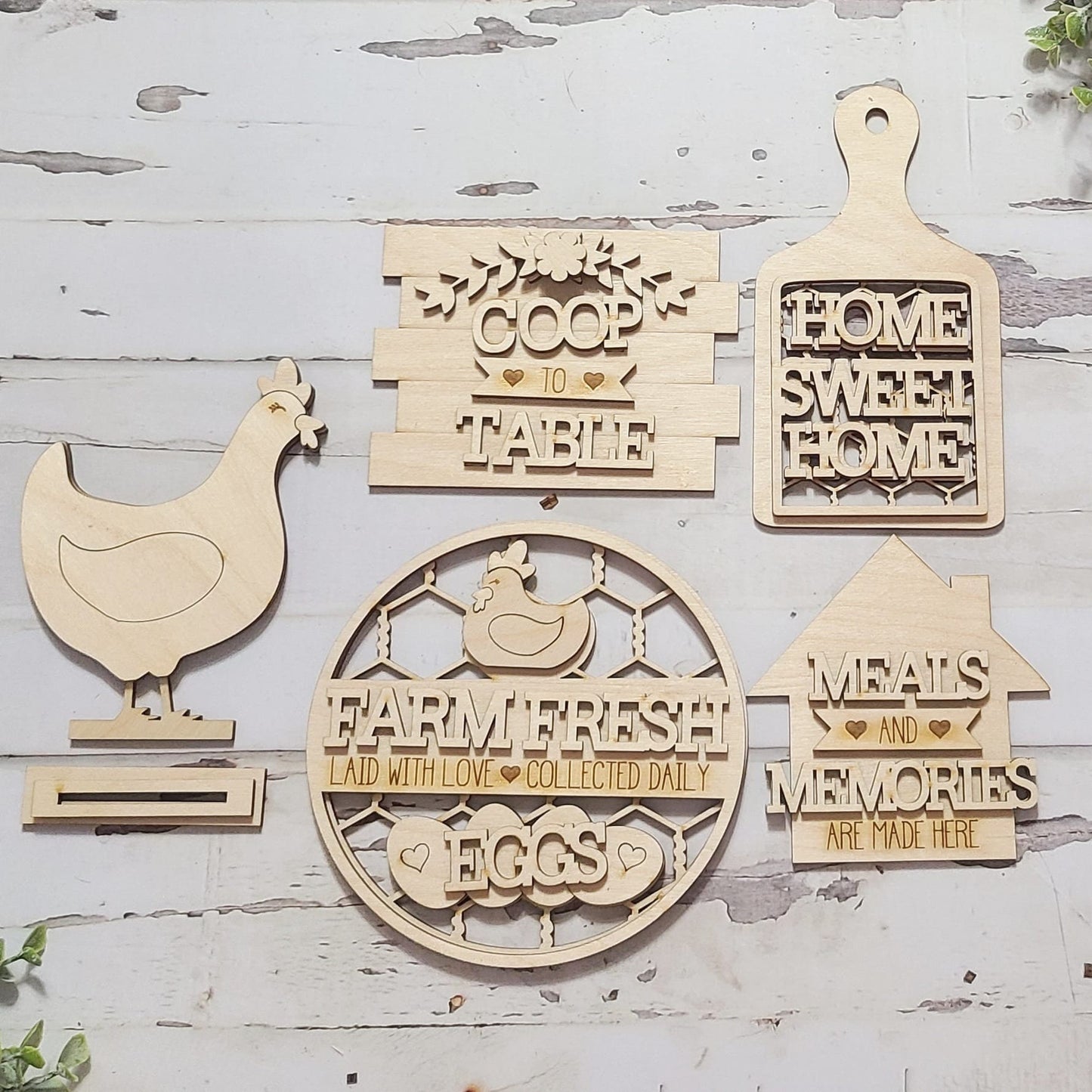 Chicken tiered tray decor, Unfinished wood blanks, DIY chicken decor, DIY tiered tray decor, Make your own tiered tray decor Chicken farmer1308279161