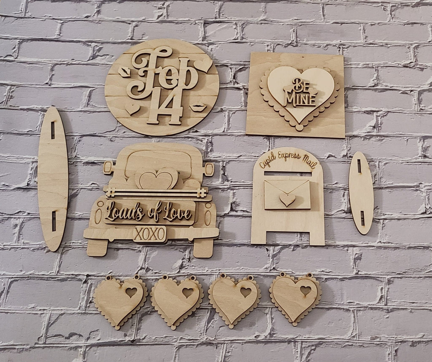 Valentine's Day Tiered Tray DIY Decor Blank, Wood Craft Kit