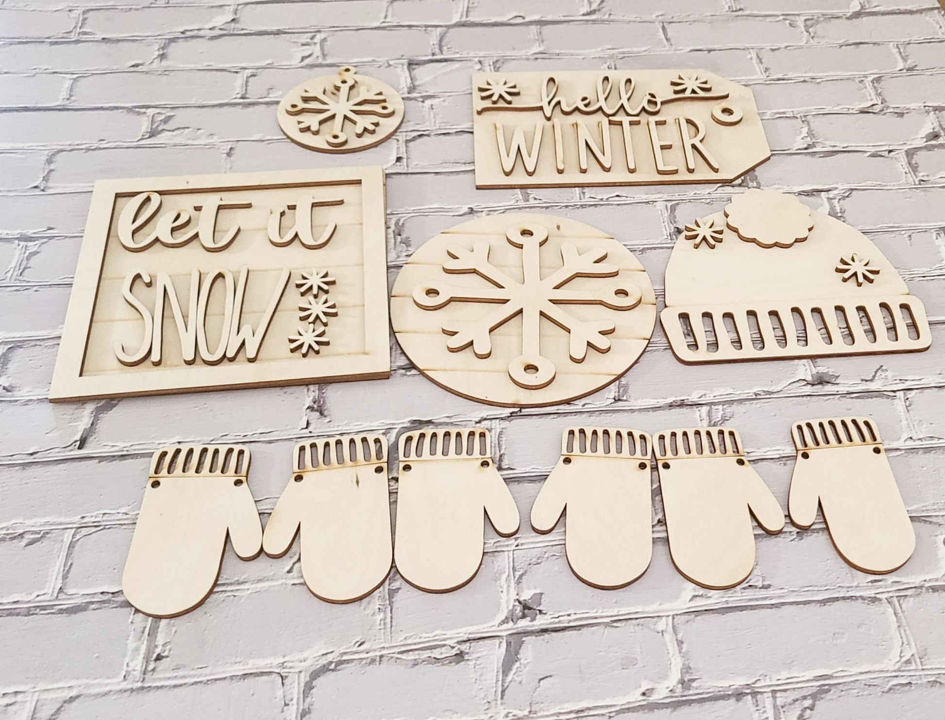 Winter tiered tray decor, Unfinished wood blanks, DIY Winter decor, DIY tiered tray decor, Make your own tiered tray decor