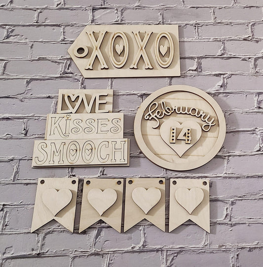 DIY Valentine's Day Tiered Tray Decor, Wood Craft Kit