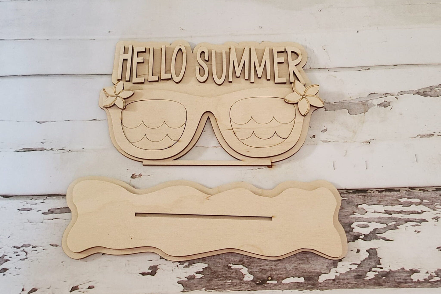 Summer diy blank shelf sitter, Summer tiered tray blank decor, Summer decor, craft DIY, Sunglasses Shelf Sitter - LaserOnTheHill