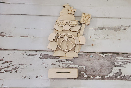 DIY Summer Beach Gnome Shelf Sitter, Tiered Tray Decor Wood Blank