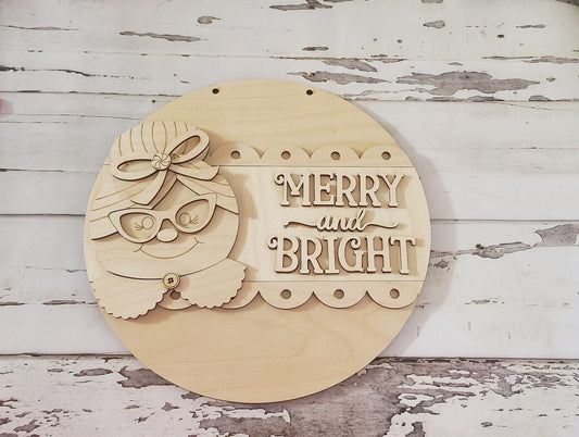 DIY Christmas Door Hanger Blank | Mrs. Claus, Reindeer Decor