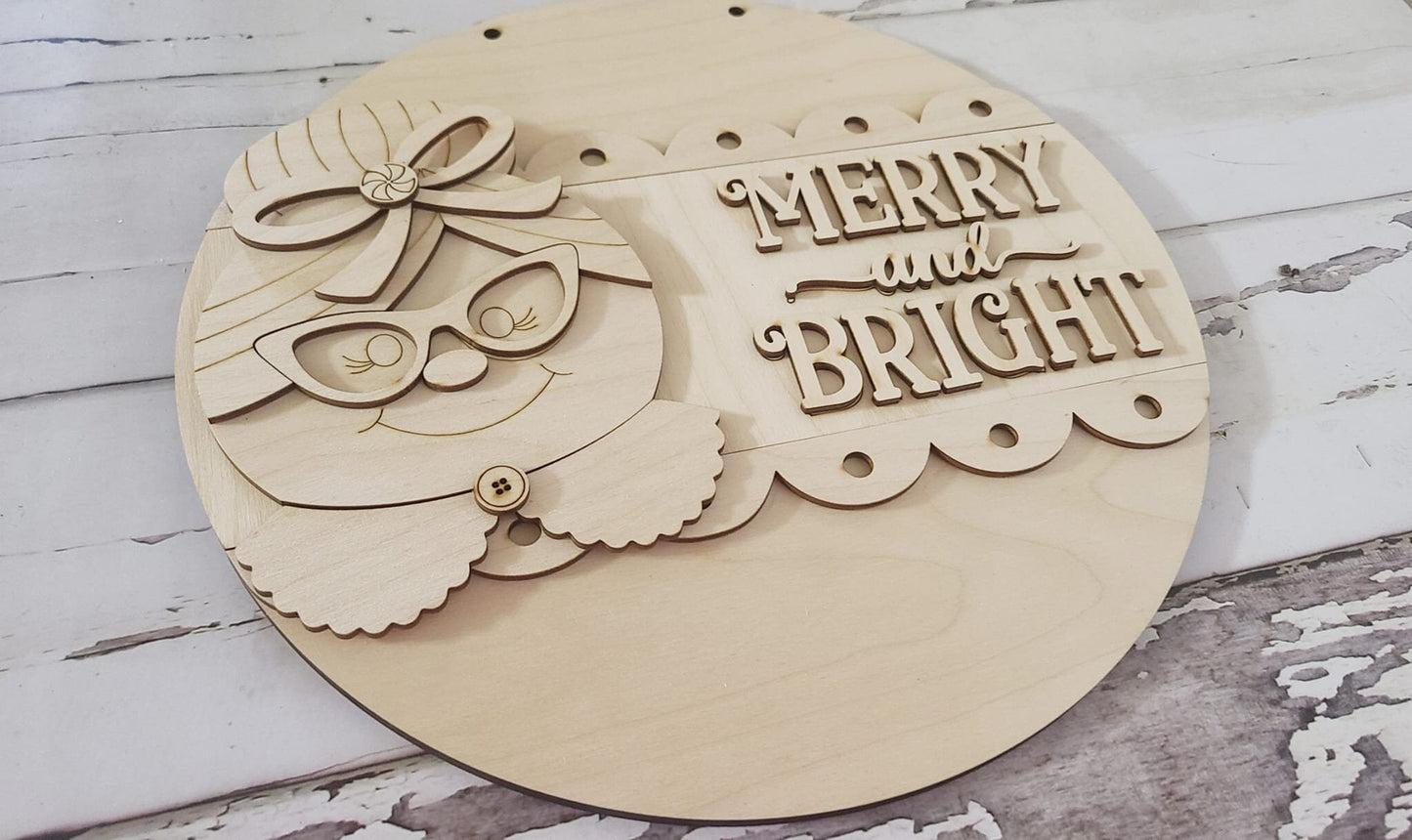 DIY Christmas Door Hanger Blank | Mrs. Claus, Reindeer Decor