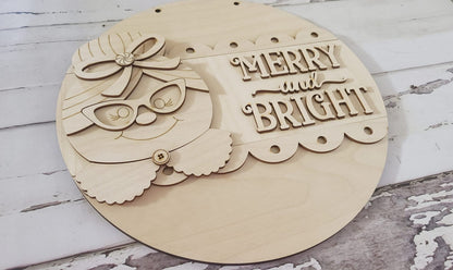 DIY Christmas Door Hanger Blank | Mrs. Claus, Reindeer Decor